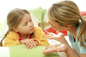 mother child talking